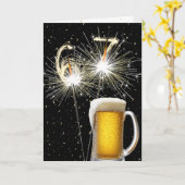 Carte 67e anniversaire Sparklers avec Beer Mug (Fleur jaune)