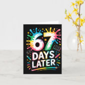 Carte 67e jour d'école 67 Meme Professeur Élève 67 Jours (Fleur jaune)