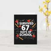 Carte 67e jour d'école enseignant enfants 67 maths nombr (Fleur jaune)
