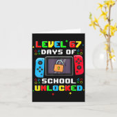 Carte 67th Day Of School Level 67 Days Of School Unlocke (Fleur jaune)