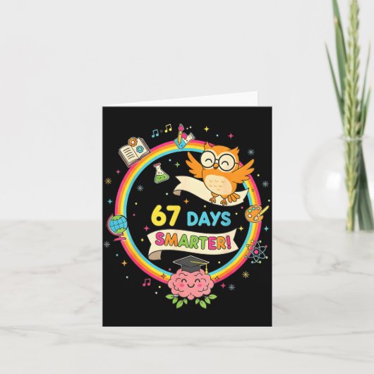 Carte 67th Day Of School Shirt 67 Days Smarter Teacher B (Devant)