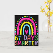 Carte 67th Day Of School Teacher 67 Days Smarter Rainbow (Fleur jaune)