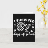 Carte 67th Day Of School Teacher Students Kids 6 7 Meme  (Fleur jaune)