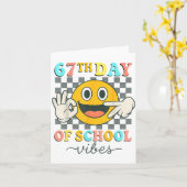 Carte 67th Day Of School Vibes 67 Meme Cute Smile Face T (Fleur jaune)