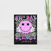 Carte 67th Day Of School Vibes Groovy Retro 100 Days Of  (Devant)