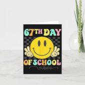 Carte 67th Day Of School Vibes Groovy Smile Face 67 Six (Devant)