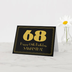 Carte 68e anniversaire : Art Déco Inspiré Look "68" & No