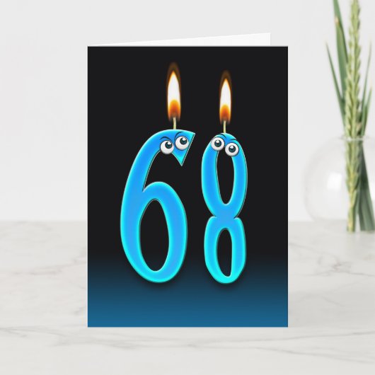 Carte 68e anniversaire bougies (Devant)