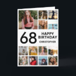 Carte 68e anniversaire Collage photo 13 photos noir blan<br><div class="desc">68e Joyeux Anniversaire Photo Collage 13 Photos Carte d'Anniversaire Noir et Blanc pour n'importe quel âge. 1er 13ème 15ème 16ème 18ème 20ème 21ème 30ème 40ème 50ème 60ème 70ème 80ème 90ème 100ème, tout âge. Pour plus de personnalisation, cliquez sur le bouton "Customiser" et utilisez notre outil de conception pour modifier ce...</div>