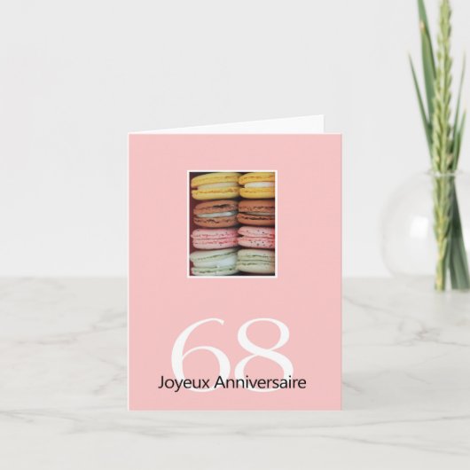 Carte 68e Anniversaire de Macaron-Joyeux ! (Devant)