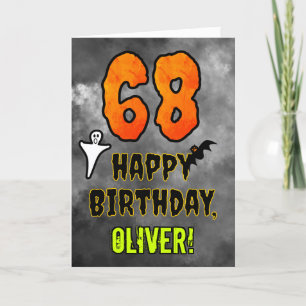 Carte 68e anniversaire : Eerie Halloween Thème + Nom per