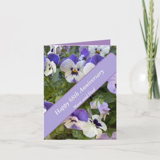 Carte 68e anniversaire modifiable (Devant)