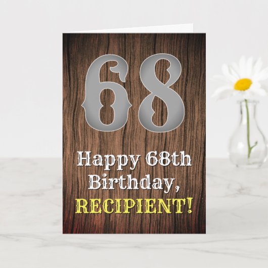 Carte 68e anniversaire : Pays inspiré par l'Ouest Look, (Petite plante)