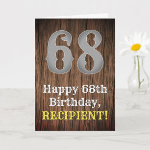 Carte 68e anniversaire : Pays inspiré par l'Ouest Look, 