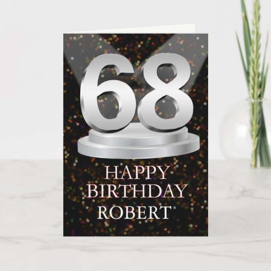 Carte 68e anniversaire Points saillants Ajouter une cart (Devant)
