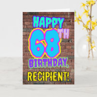 68e Anniversaire - Regard amusant inspiré du graff