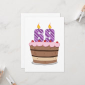 Carte 69 ans sur le gâteau d'anniversaire (Devant/Arrière en situation)