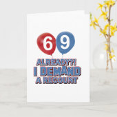 Carte 69e année conception d'anniversaire (Fleur jaune)