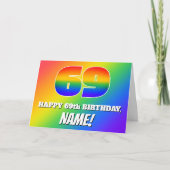 Carte 69e anniversaire : Motif Rainbow multicolore # 69 (Devant)