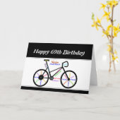 Carte 69e anniversaire Motivational Vélo vélo vélo vélo (Fleur jaune)