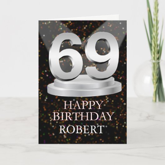 Carte 69e anniversaire Points saillants Ajouter une cart (Devant)