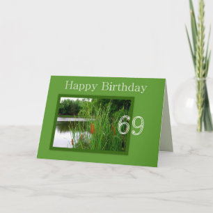 Carte 69e Joyeux Anniversaire de Tails de chat sur l'éta