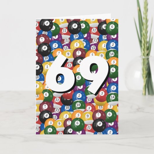 Carte 69th Birthday Billiard Ball Collection (Devant)