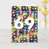 Carte 69th Birthday Billiard Ball Collection (Fleur jaune)