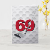 Carte 69th Birthday Golf Ball Design (Fleur jaune)