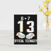 Carte 6+7 = 13 ans garçons filles adolescent 13e anniver (Fleur jaune)