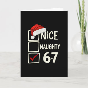 Carte 6-7 Costume Mème Sympa Naughty 67 Noël Cerveau R