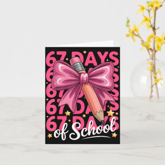 Carte 6 7 Days Of School Girls Coquette Bow Cute Funny S (Fleur jaune)
