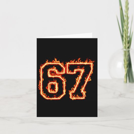 Carte 6-7 Fire Meme Flame Cool Six-seven Funny 67 Gen Z  (Devant)