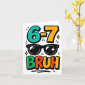 Carte 6 7 Funny Bruh Meme Humor Six Seven 67 Kids  (Fleur jaune)