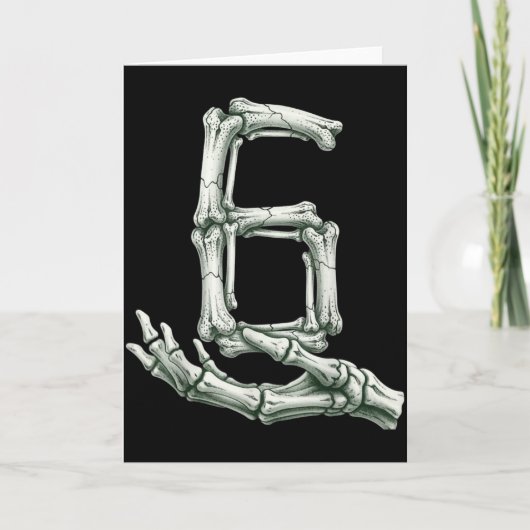 Carte 6 7 Halloween Skeleton Funny 67 Meme Gen Alpha Six (Devant)