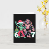 Carte 6 7 Meme Christmas Alien Sasquatch Six Seven Fun  (Fleur jaune)