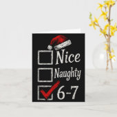 Carte 6-7 Meme Nice Naughty 67 Christmas Brain Rot Funny (Fleur jaune)