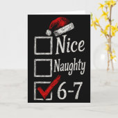 Carte 6-7 Meme Nice Naughty 67 Christmas Brain Rot Funny (Fleur jaune)