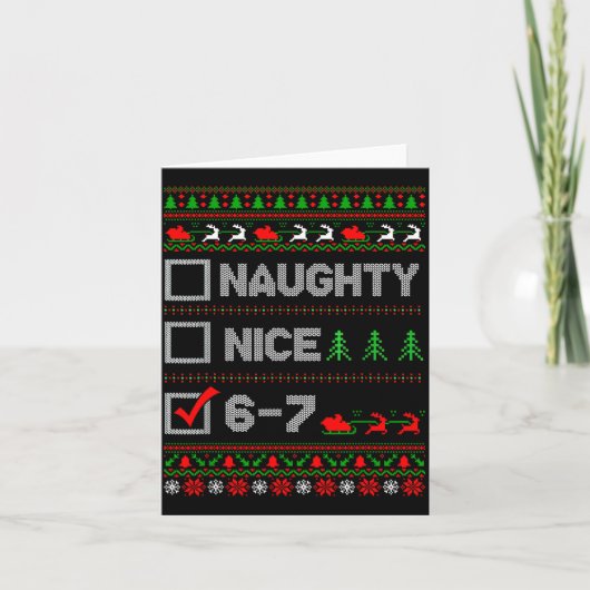Carte 6-7 Meme Nice Naughty 67 Christmas Brain Rot Funny (Devant)