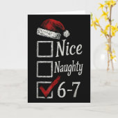 Carte 6-7 Mème Nice Naughty 67 Noël Brain Rot Drôle (Fleur jaune)