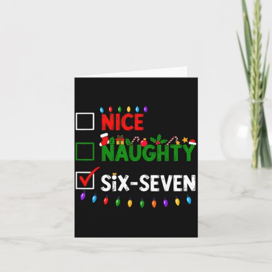 Carte 6-7 Meme Nice Naughty Six Seven 67 Christmas (Devant)