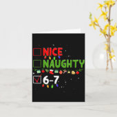 Carte 6-7 Meme Nice Naughty Six Seven 67 Funny Christmas (Fleur jaune)