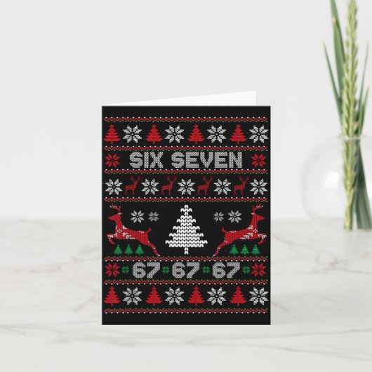 Carte 6 7 Meme Ugly Christmas Sweater 67 Six Seven Funny (Devant)