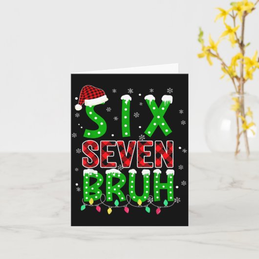 Carte 6 7 Noël Bruh Six Seven Xmas 67 Joyeux Noël (Fleur jaune)