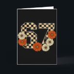 Carte 6 7 Rétro Automne Meme Damier Tee Haunted By 67<br><div class="desc">6 7 Rétro Automne Meme Damier Tee Haunted By 67 Six Seven</div>