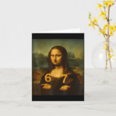 Carte 6 7 Six Seven Meme 67 Funny Mona Lisa Gen Z Alpha  (Fleur jaune)