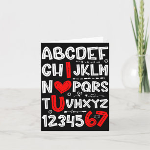 Carte 6 7 Six Seven Saint-Valentin Alphabet J'aime cœur
