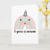 Carte 6 Anniversaire Boho Arc-en-ciel 6 Anniversaire Uni (Fleur jaune)