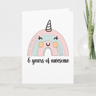 Carte 6 Anniversaire Boho Arc-en-ciel 6 Anniversaire Uni