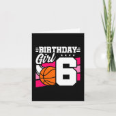 Carte 6 ans Basketball Party 6e anniversaire fille (Devant)